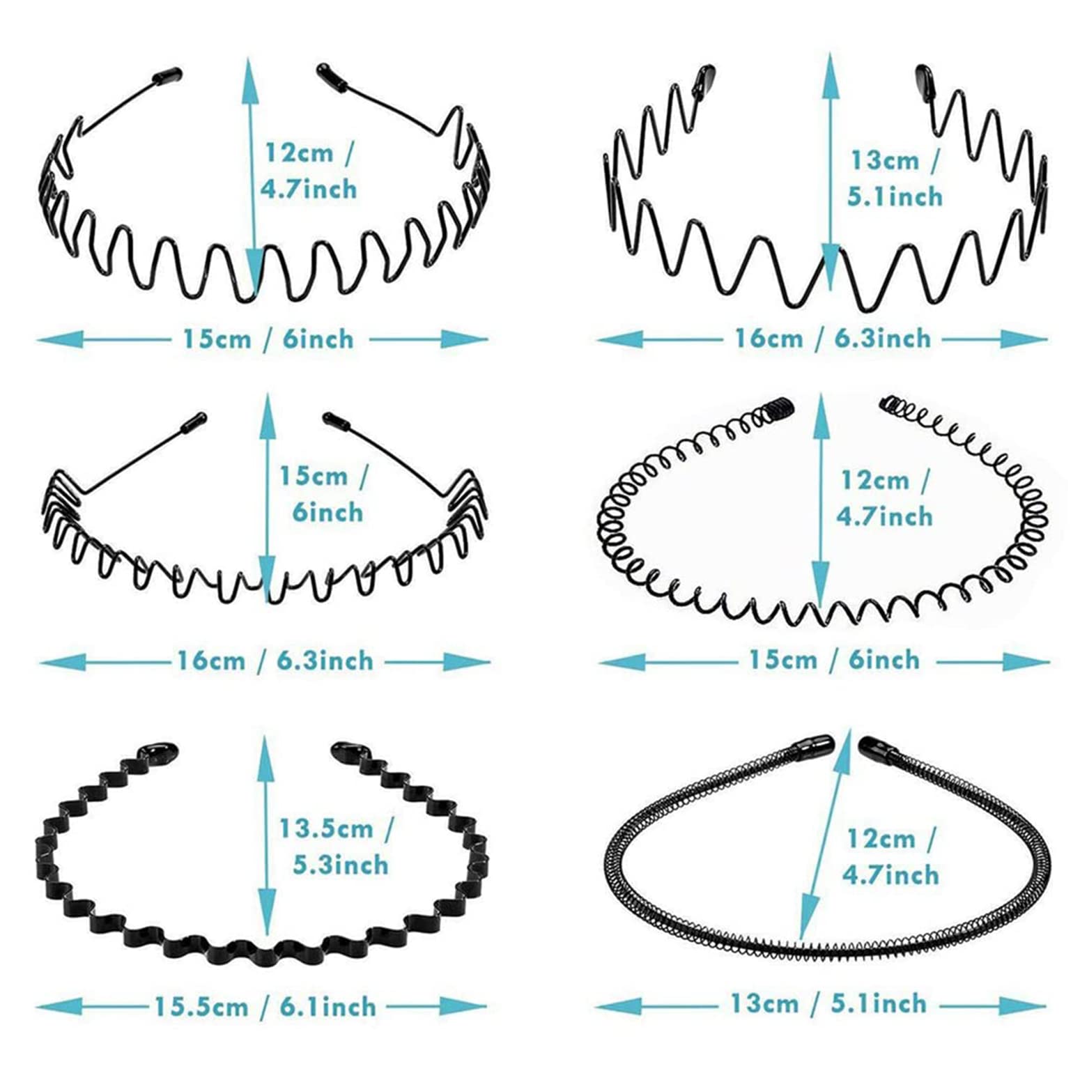Close up of Kelubatu non-slip metal hair band teeth
