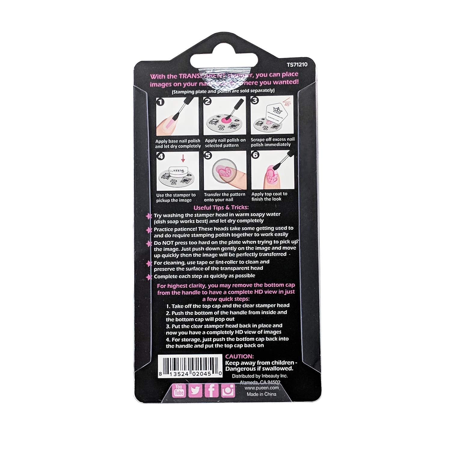 Pueen transparent soft stamper head detail