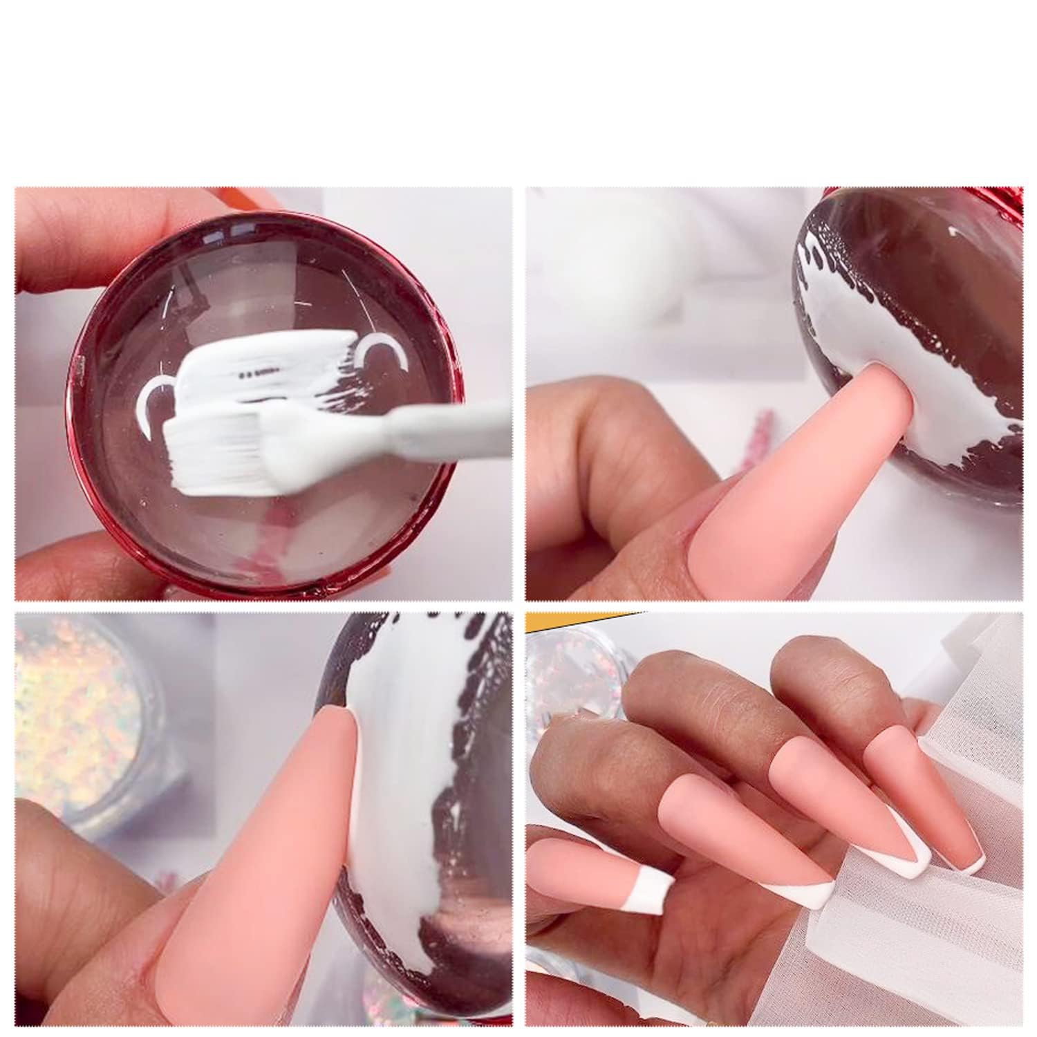 Clear jelly nail art stamper kit components isolated on white background