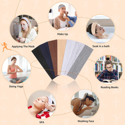 DiyJibb 7 piece headband set soft cotton texture
