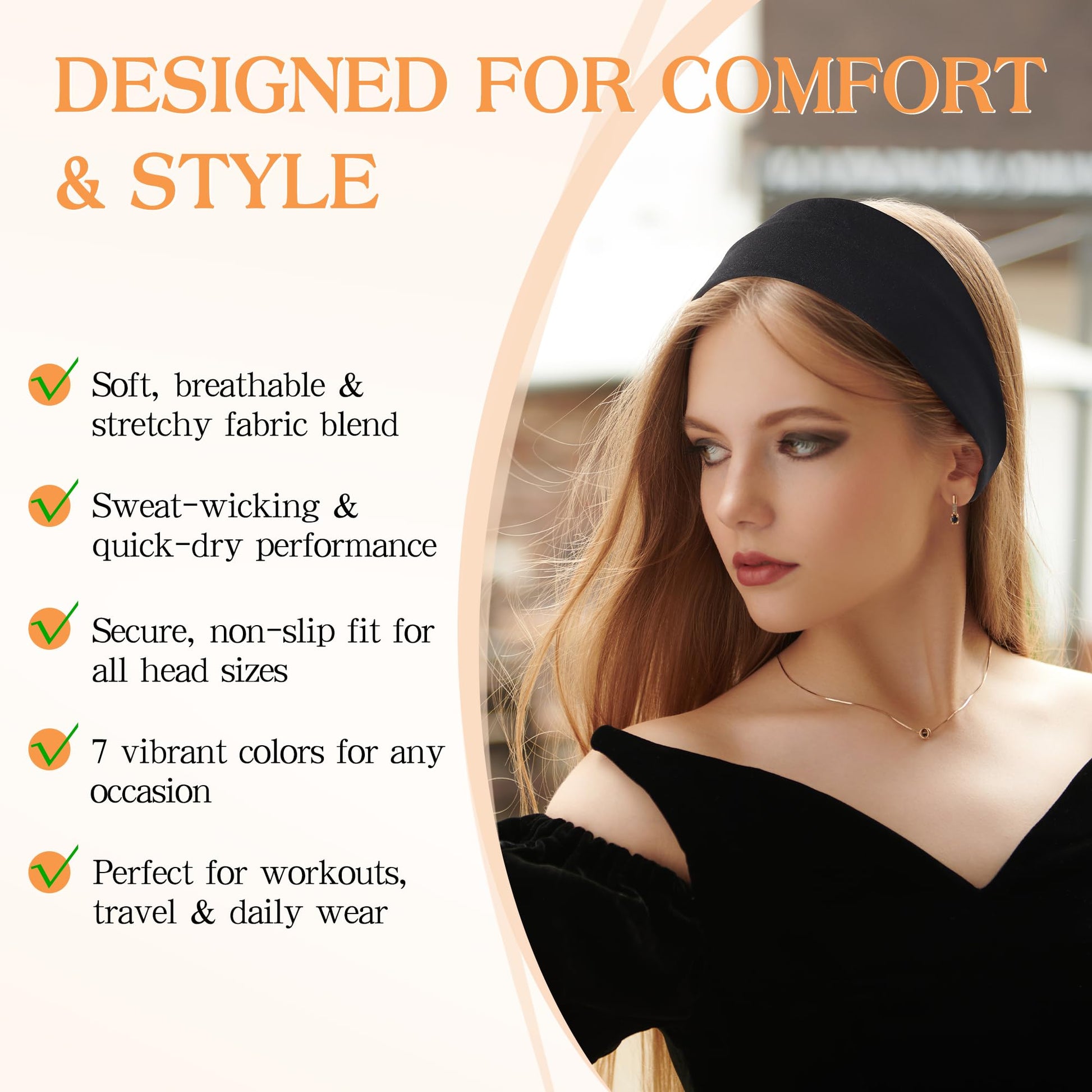 Woman wearing DiyJibb elastic sports headband