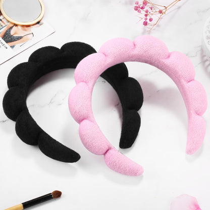 Side view of Miss Lirenn soft terry cloth spa headband