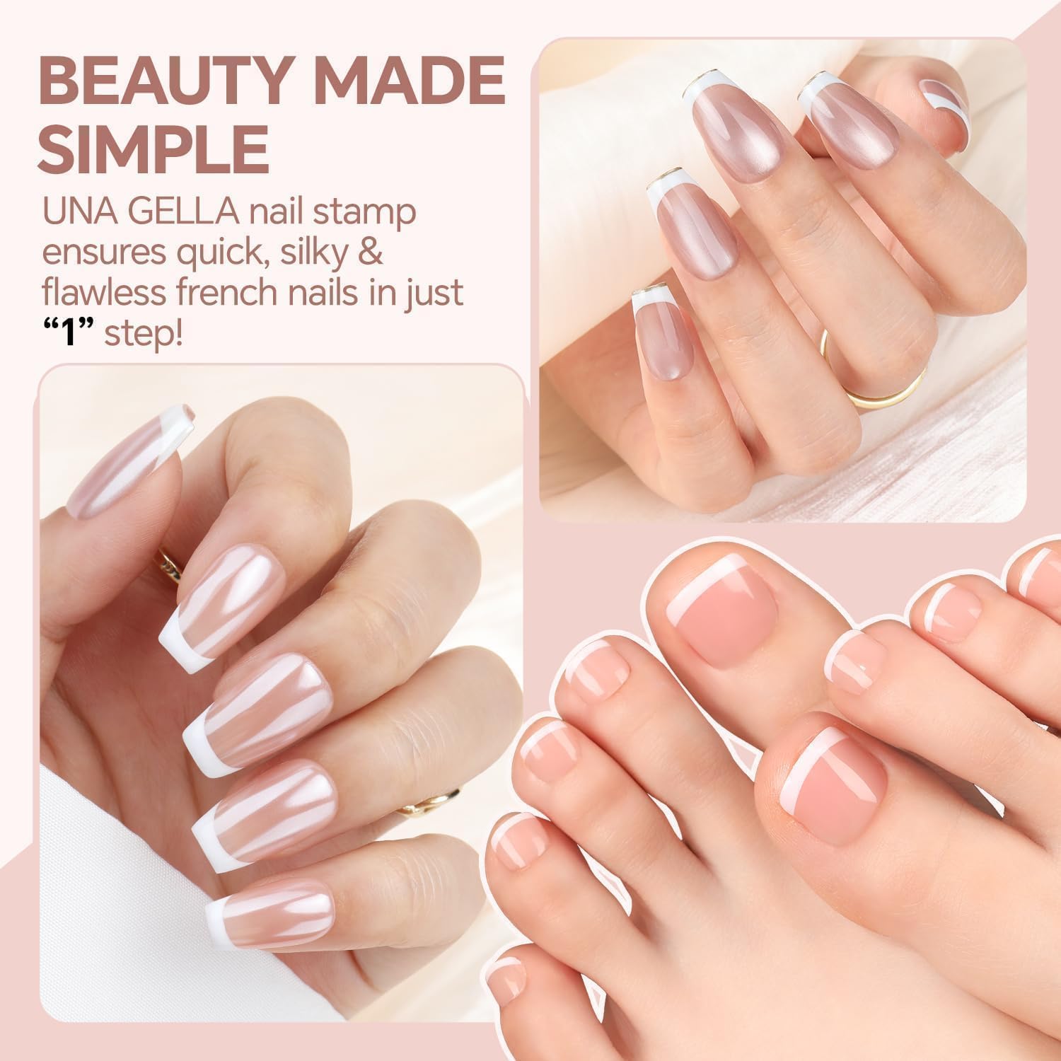 Two sizes of Una Gella silicone French manicure stampers