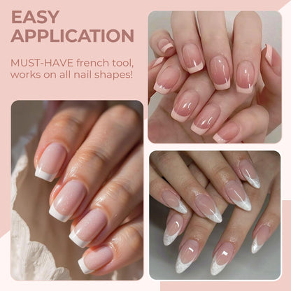 Una Gella French tip tool showing how to apply polish to scraper