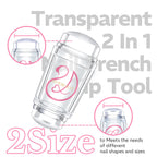 Professional French manicure being created with Azurebeauty silicone nail tool.