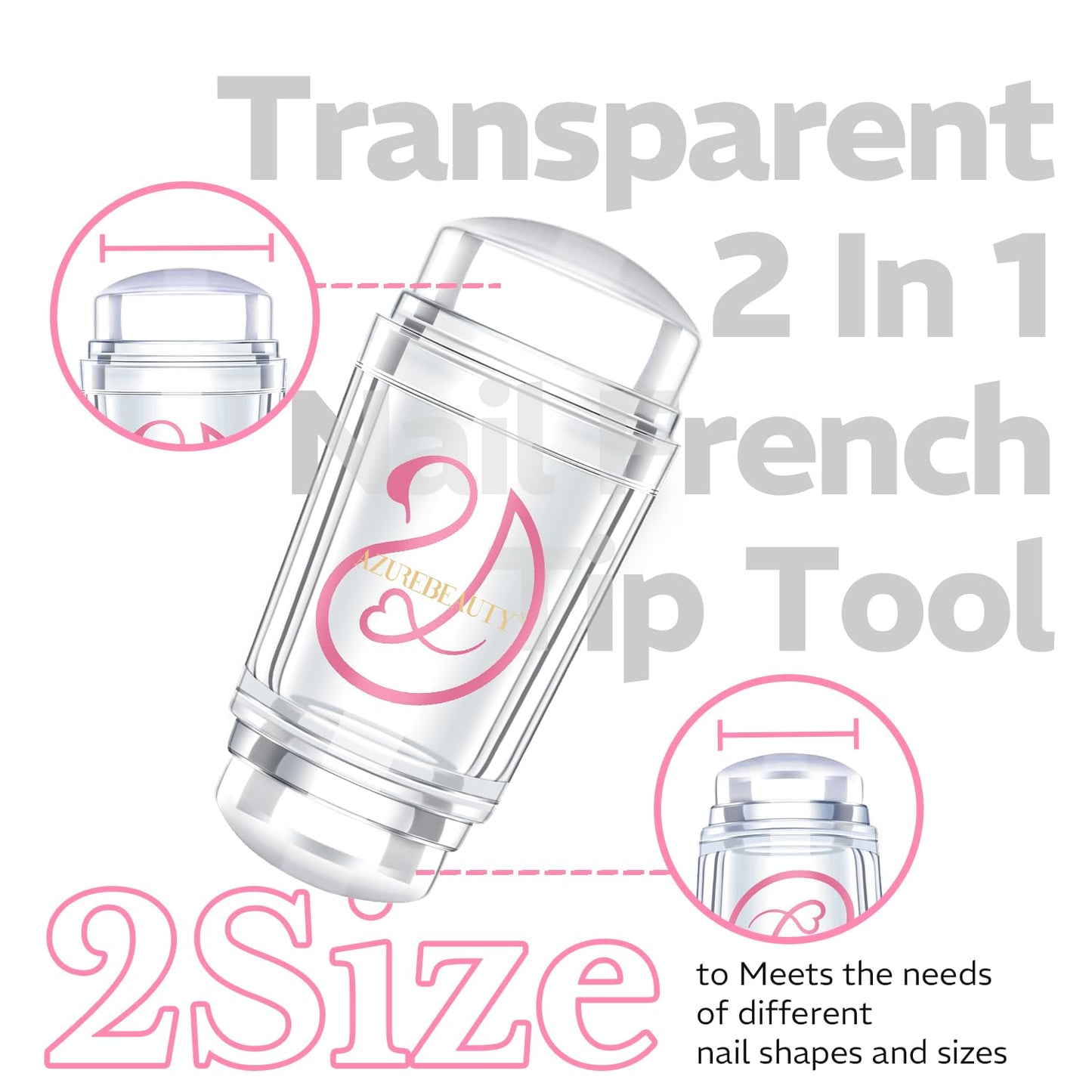Professional French manicure being created with Azurebeauty silicone nail tool.