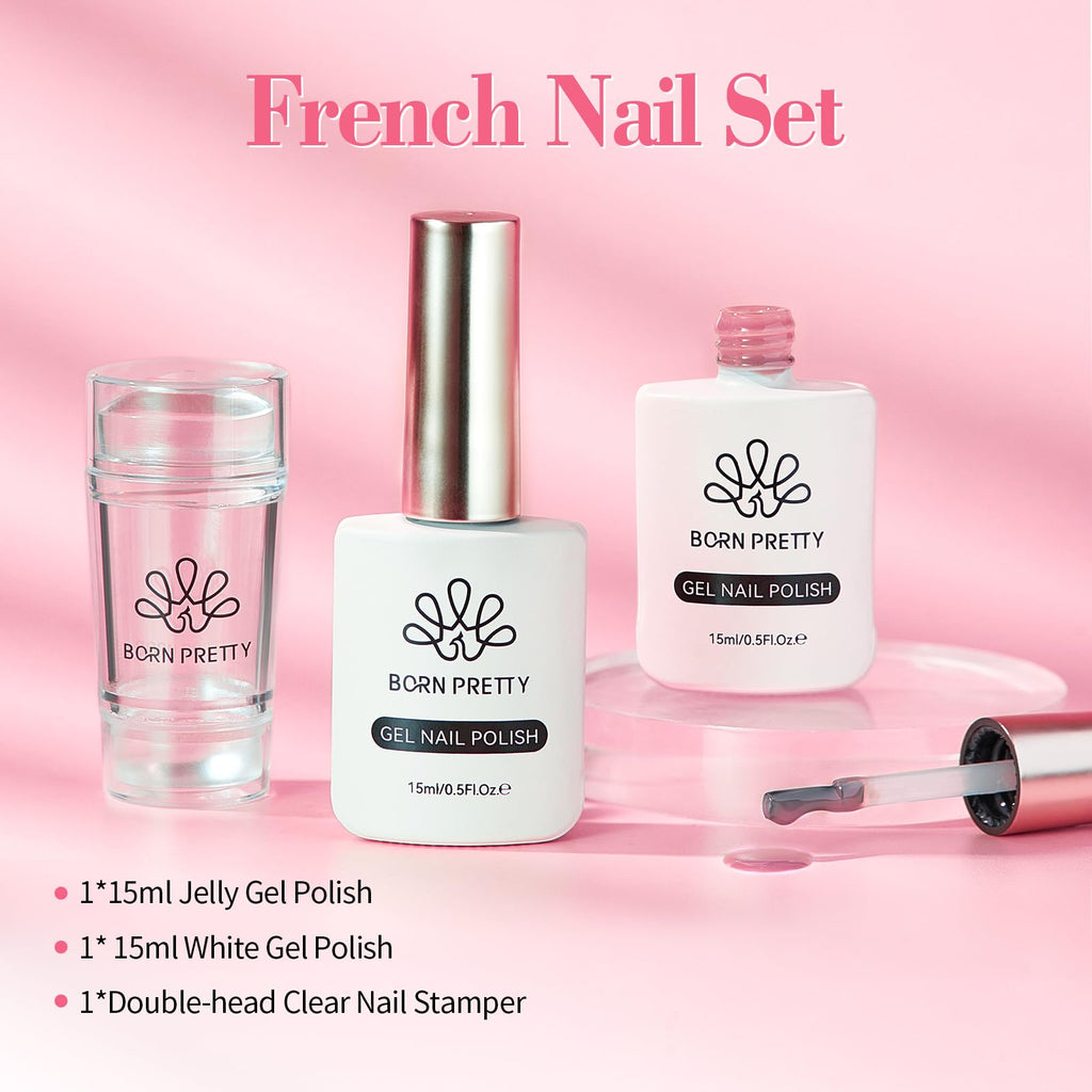Contents of Born Pretty French manicure nail art set