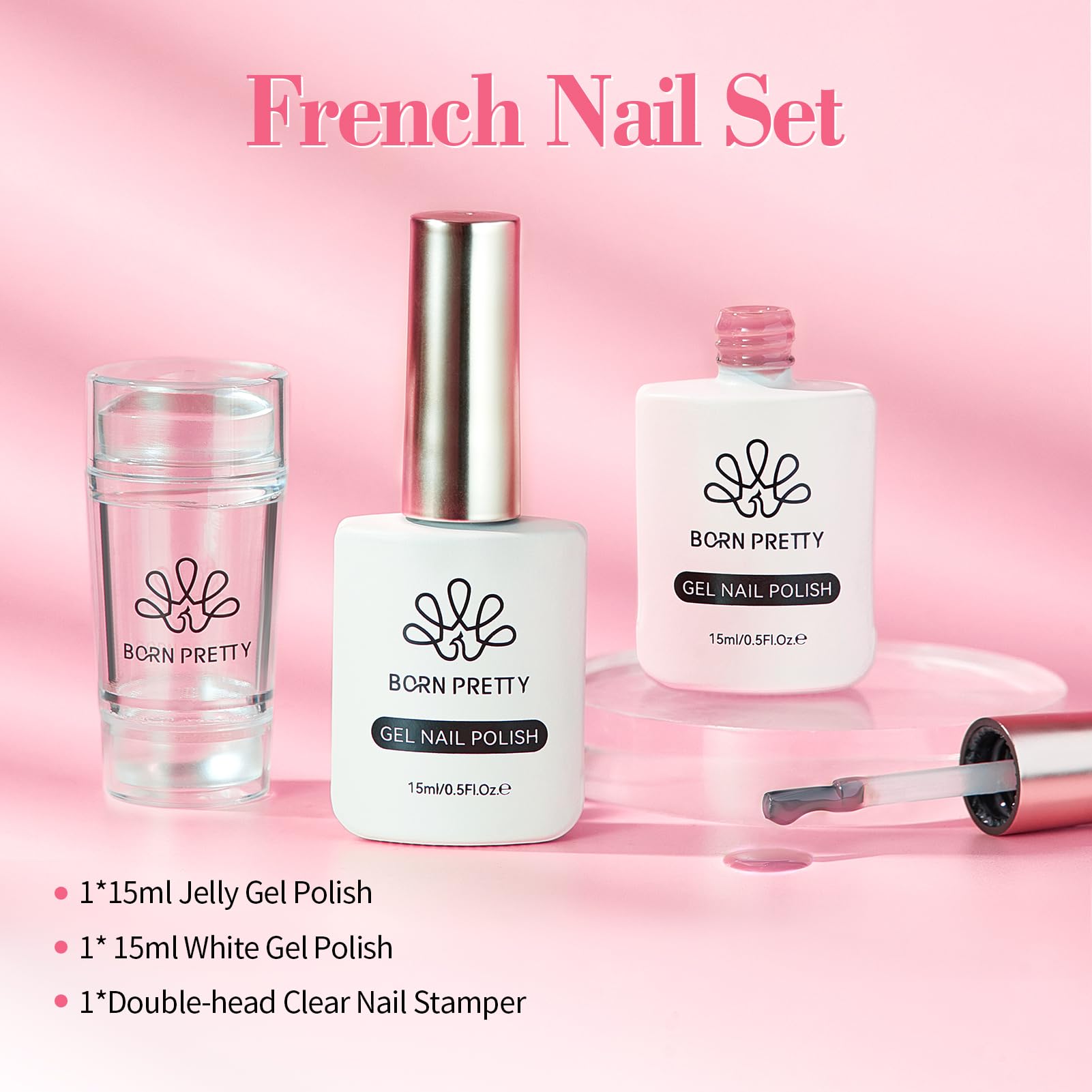Contents of Born Pretty French manicure nail art set