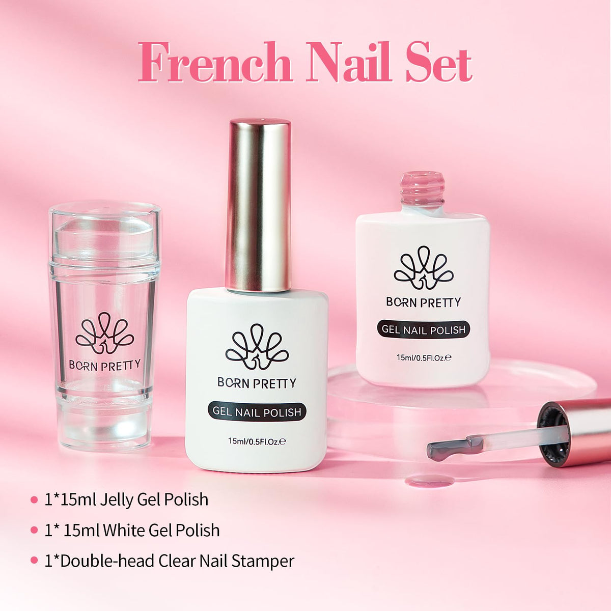 Contents of Born Pretty French manicure nail art set