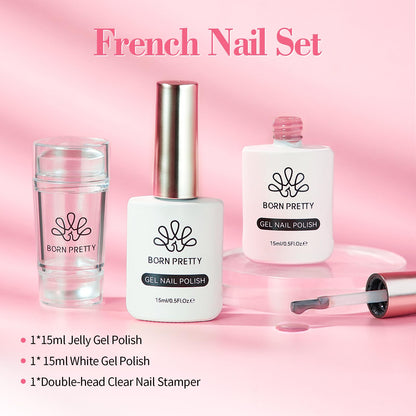 Contents of Born Pretty French manicure nail art set