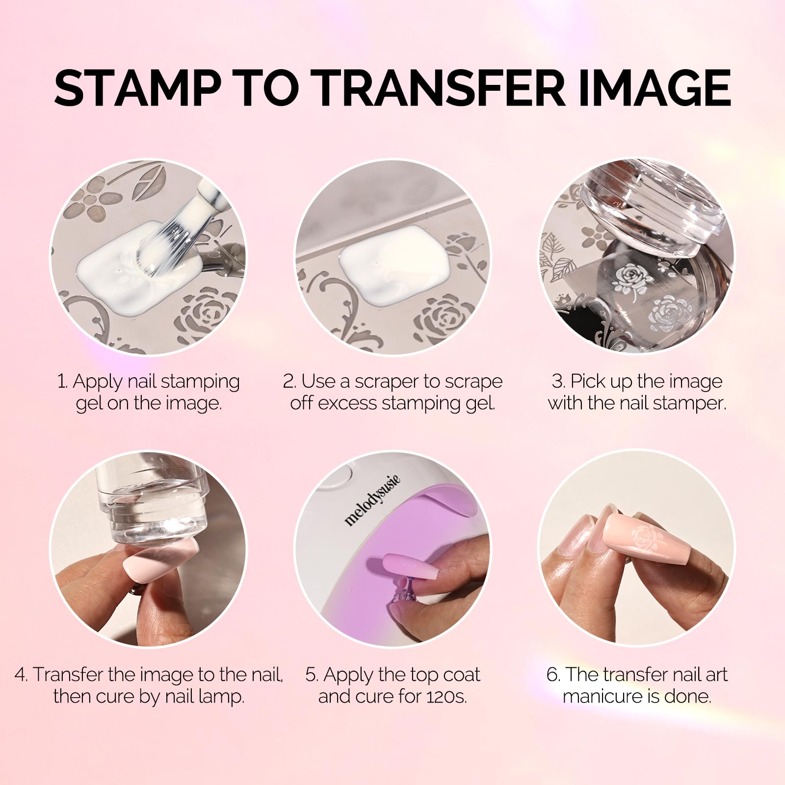 Clear silicone nail stamper head for precise pattern transfer