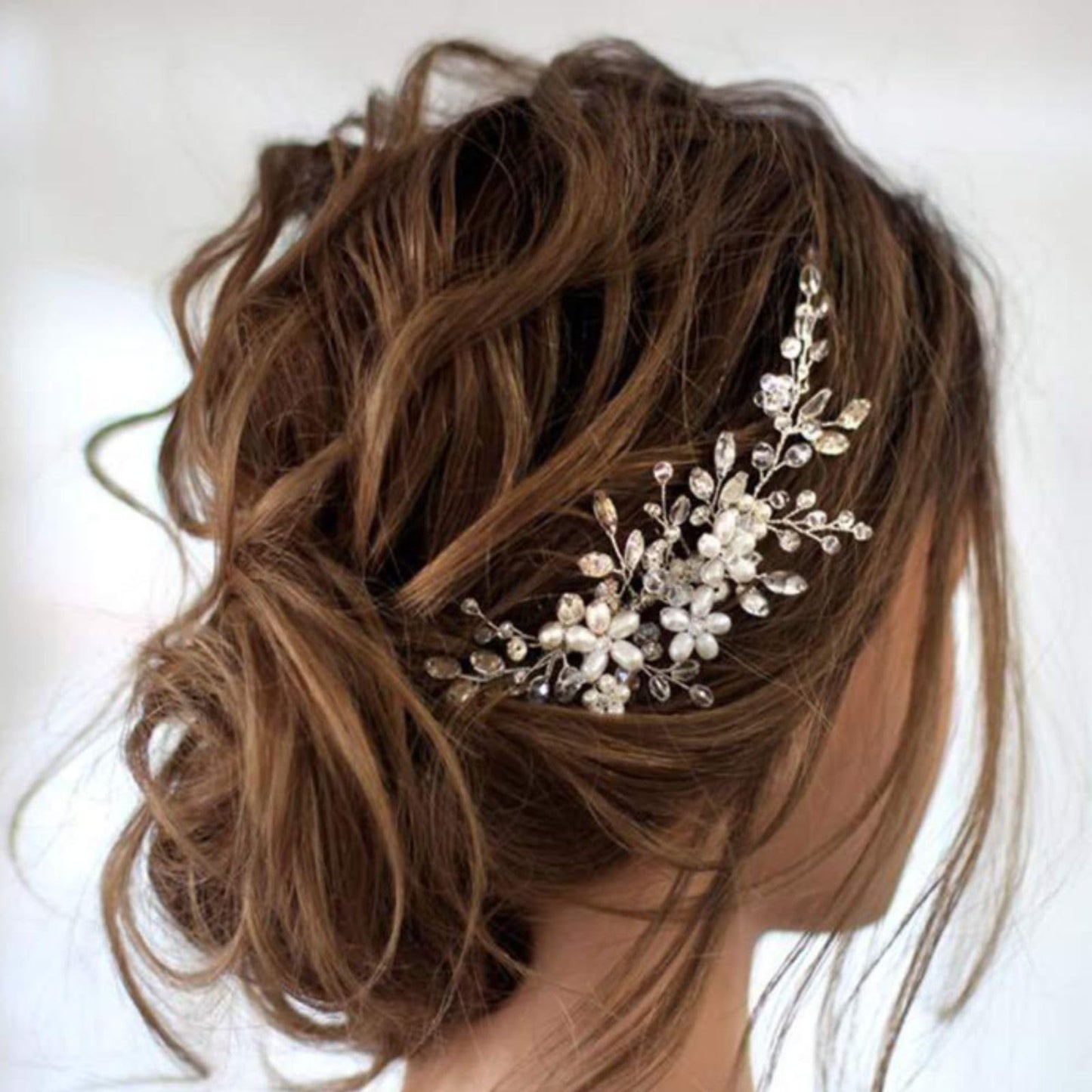 Premium rhinestone wedding hair comb for bridesmaids and formal parties.