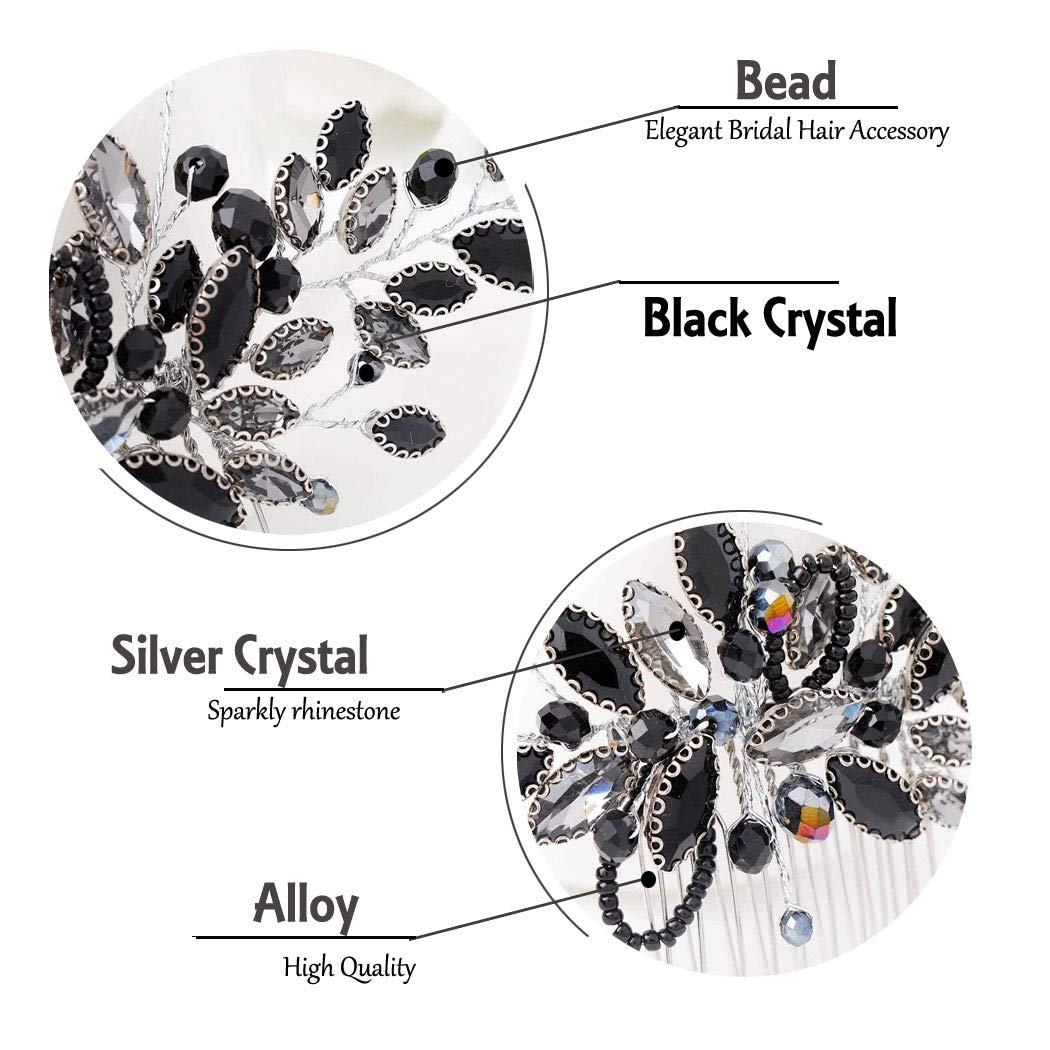 Top view of Unicra decorative crystal hair comb