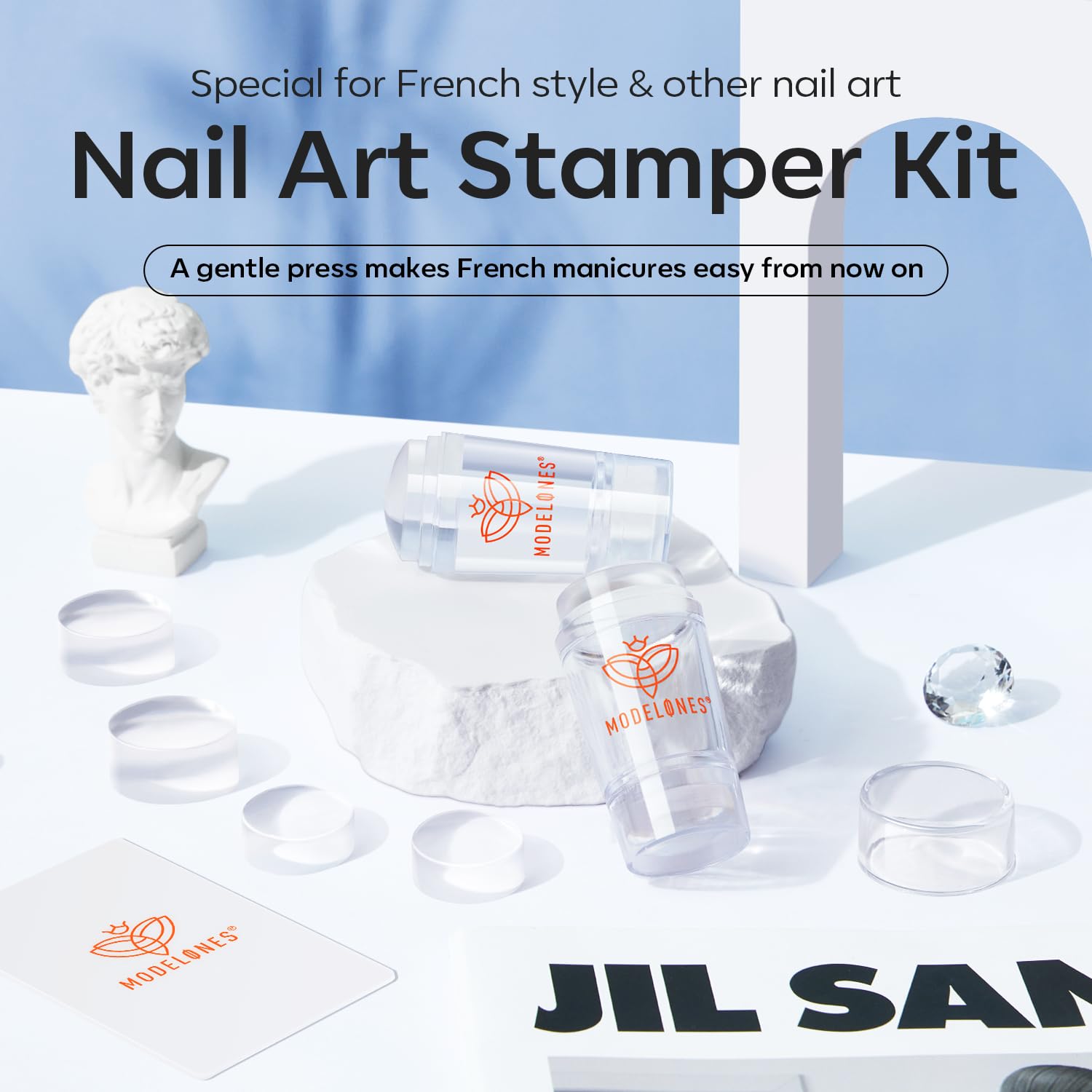 DIY French manicure kit with replaceable silicone heads