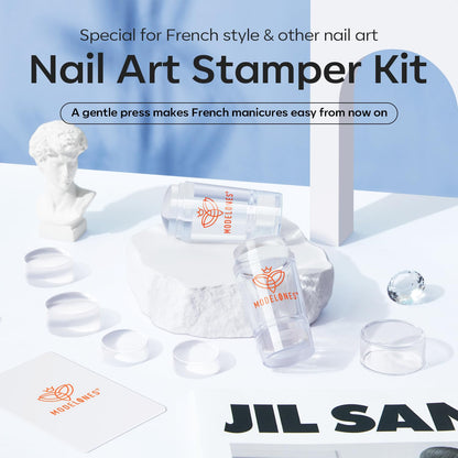 DIY French manicure kit with replaceable silicone heads