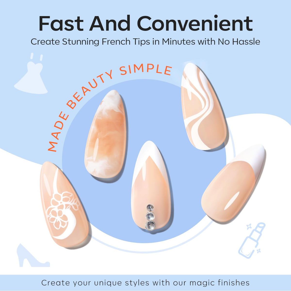 Professional nail art stamper kit for gel polish application