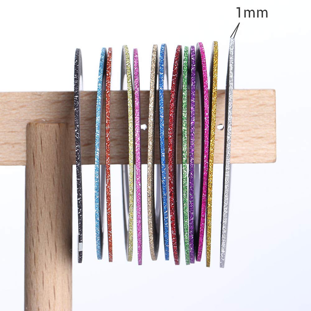 Application of Ucrhjjc adhesive nail striping lines on manicured nails