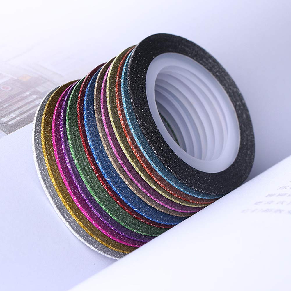 Professional nail art design using Ucrhjjc 1mm striping tape