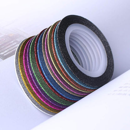 Professional nail art design using Ucrhjjc 1mm striping tape