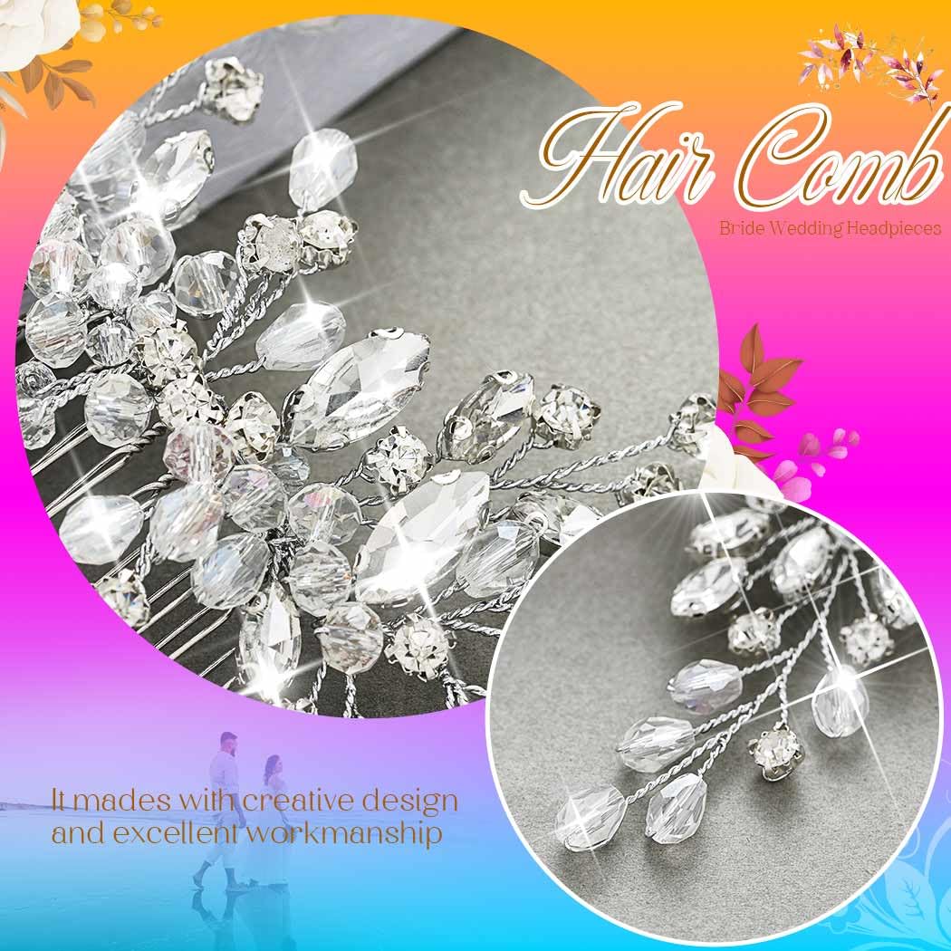 Catery brand elegant crystal flower wedding headpiece for women and girls