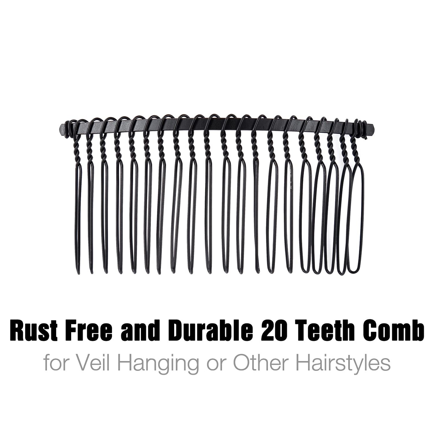 Cinaci black metal barrettes grips dimensions showing 8 centimeters length for thick hair