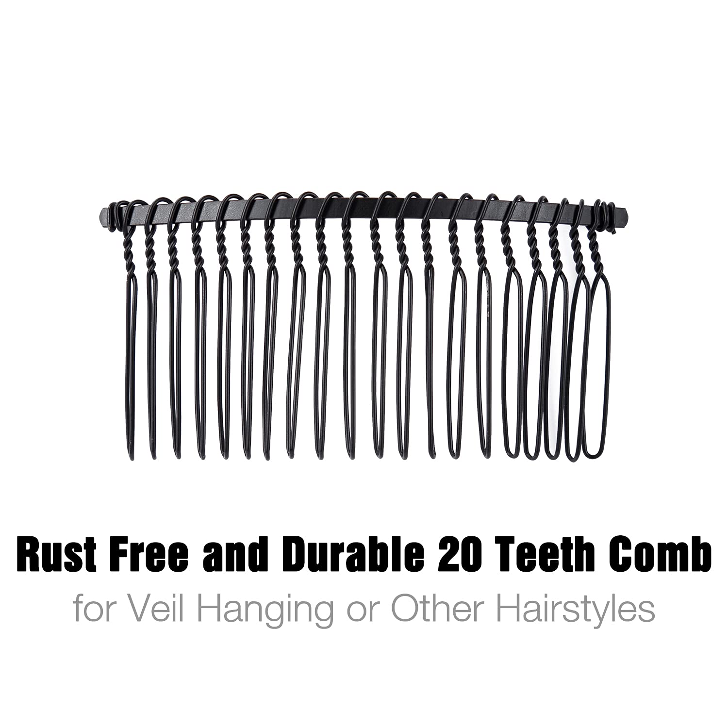 Cinaci black metal barrettes grips dimensions showing 8 centimeters length for thick hair