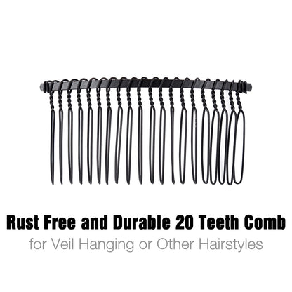 Cinaci black metal barrettes grips dimensions showing 8 centimeters length for thick hair