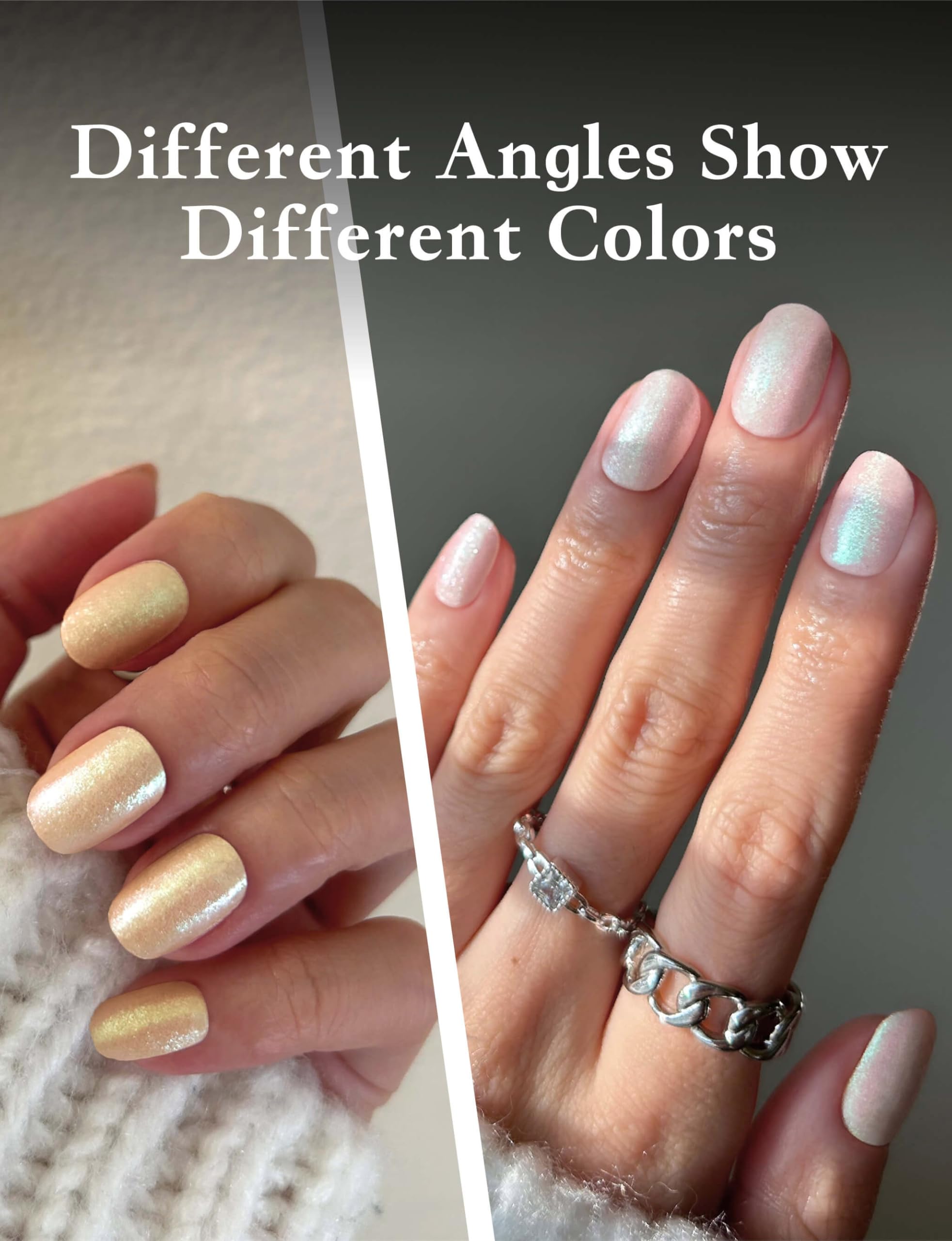 Ruyeefam gel nail stickers sheet showcasing twenty two pieces in eleven distinct sizes