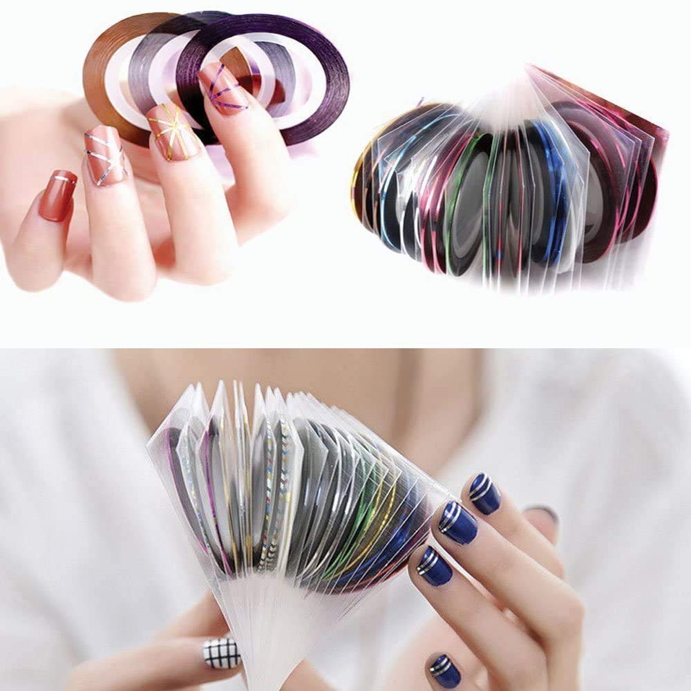 Waterproof acrylic striping tape texture and metallic finish detail