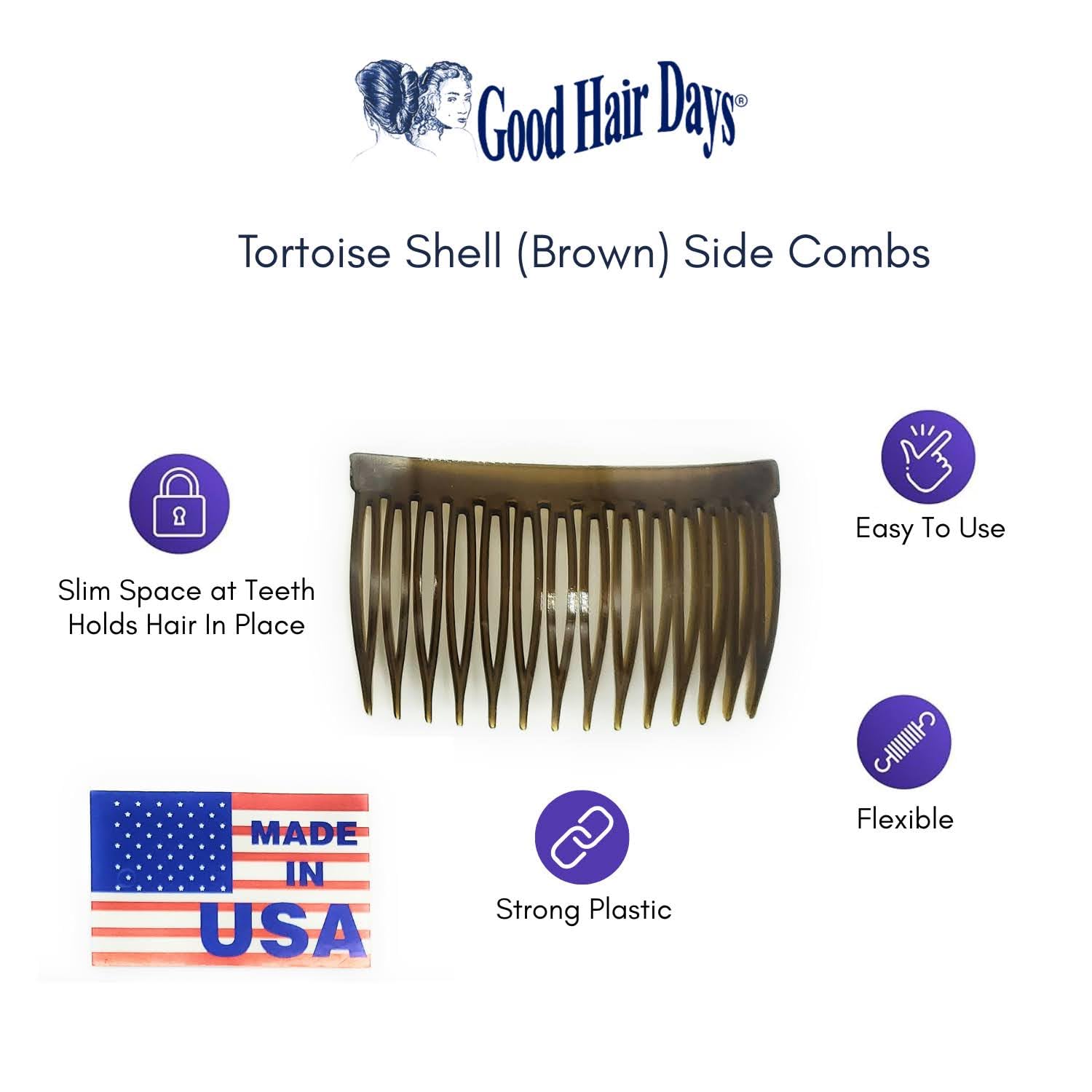 Good Hair Days imported hairtainer side combs packaging for all Indian hair types.