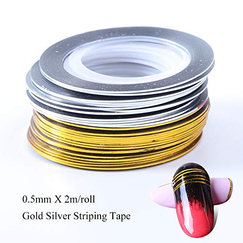 Set of two rolls of AnHua nail art adhesive tape