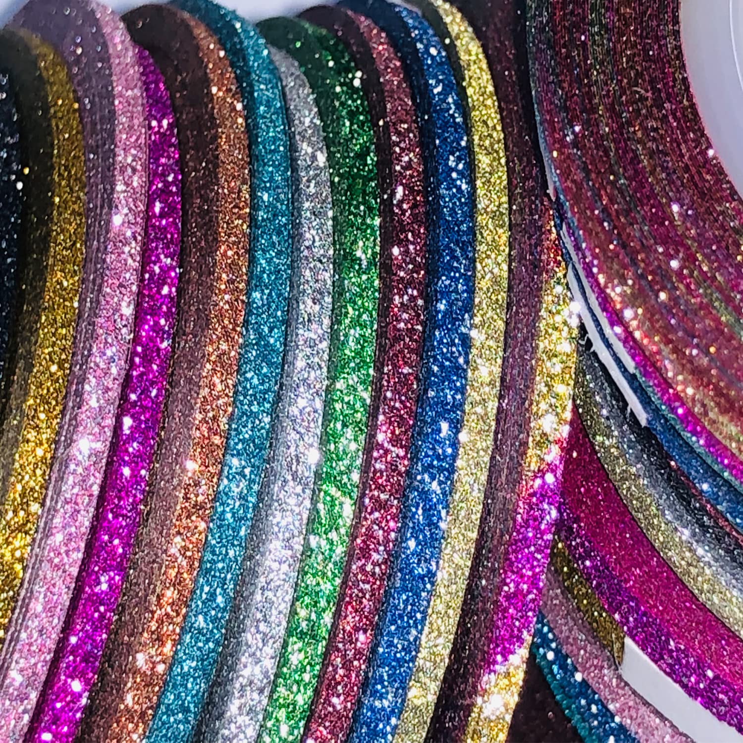 Glitter and matte nail design strips for manicure