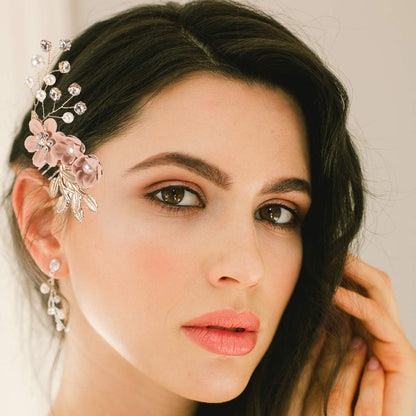 Back view of the Bowinr alloy wire hair pins demonstrating the flexible styling design.