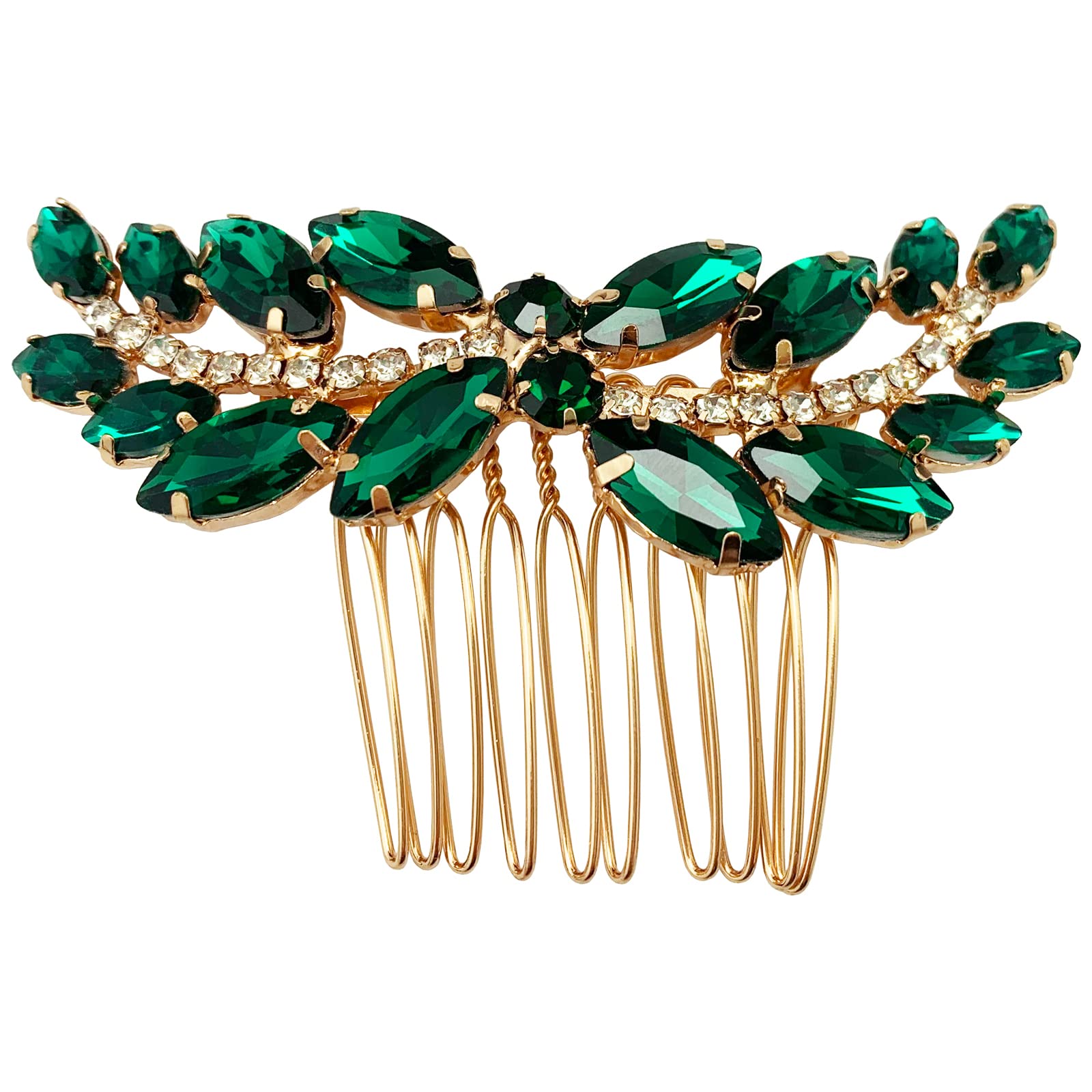 BETITETO green bridal side comb accessory for women and girls party wear
