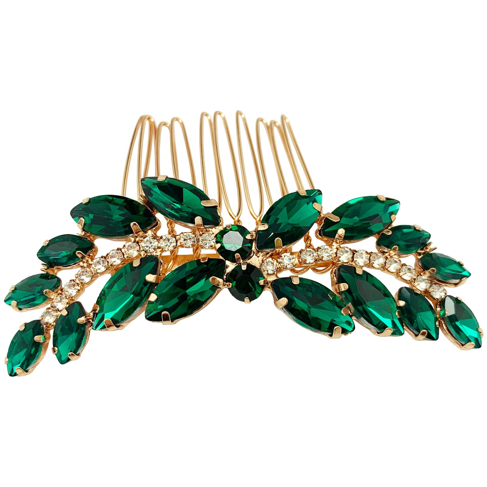 Back view of the rose gold alloy comb pin construction for secure hairstyle placement