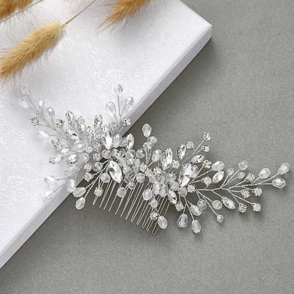 Unicra side hair comb displaying the sturdy metal comb backing for a secure fit.