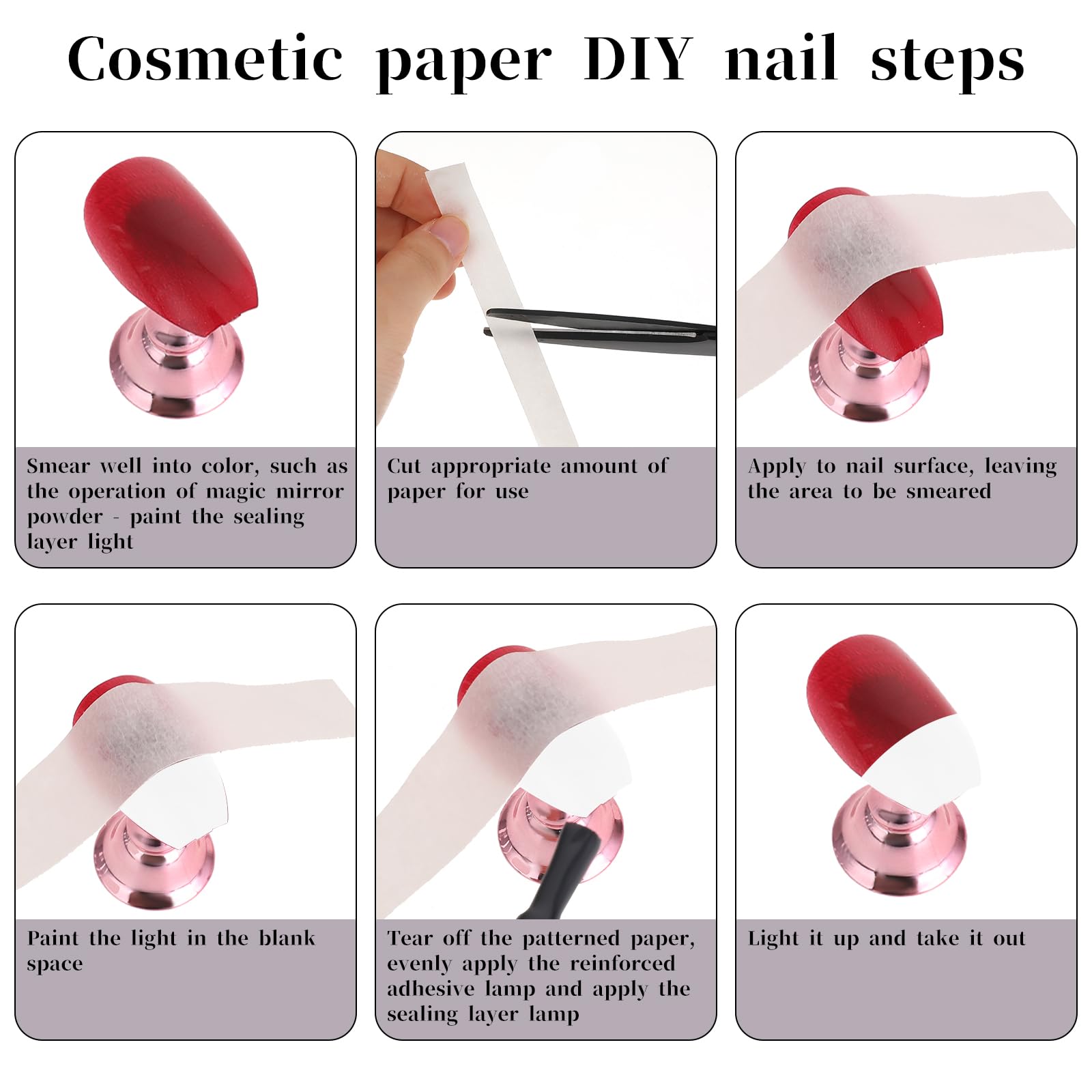 Manicure guide tape mapping out a French tip design layout on a polished nail profile.