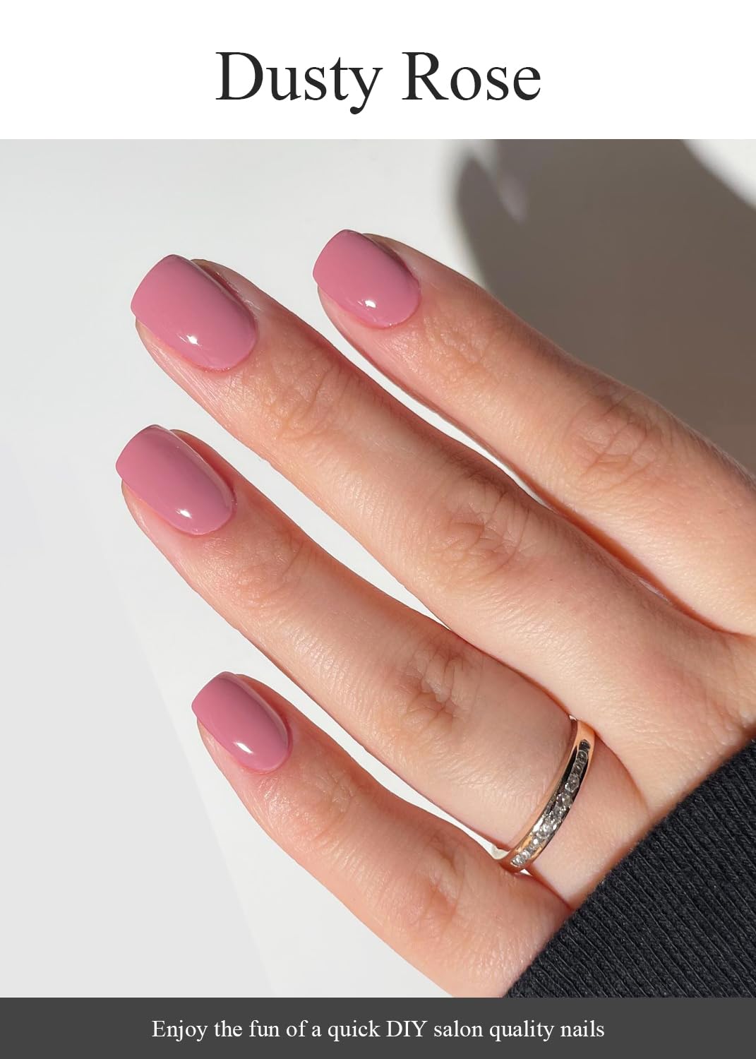 AutyaMee pink gel nail stickers displaying twenty pieces in ten different sizes