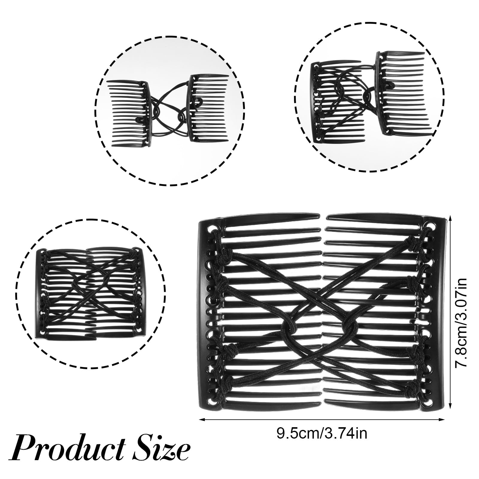 BOYIVI stretchy hair clips set displaying both black and brown color options for versatile everyday coordination