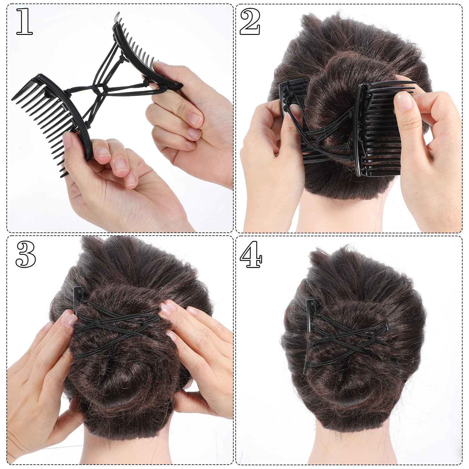Six piece set of BOYIVI magic hair combs arranged to show the lightweight design and flexible resin teeth