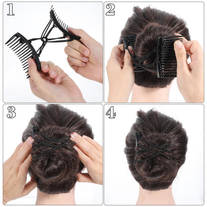 Six piece set of BOYIVI magic hair combs arranged to show the lightweight design and flexible resin teeth
