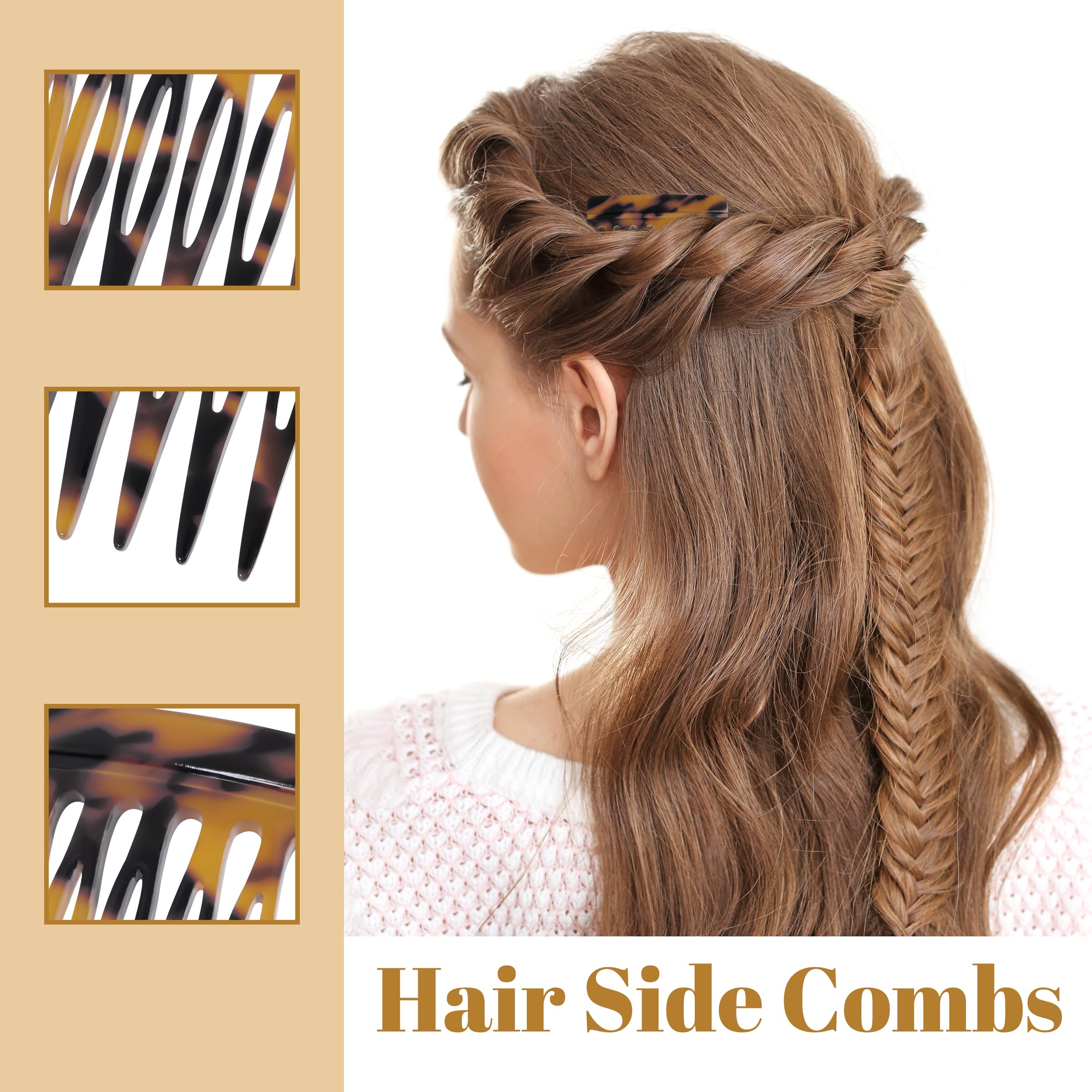 Tressora hair accessories 4 piece set including light and dark leopard prints