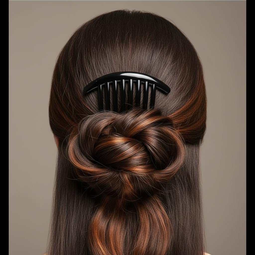 Tatuo French twist hair clip set in classic black and tortoise shell finish