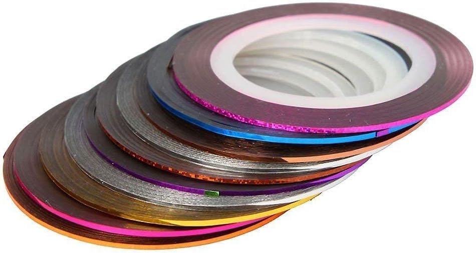 Sluswallow 30 Pieces Nail Striping Tape application on acrylic nails