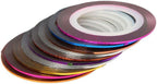 Sluswallow 30 Pieces Nail Striping Tape application on acrylic nails