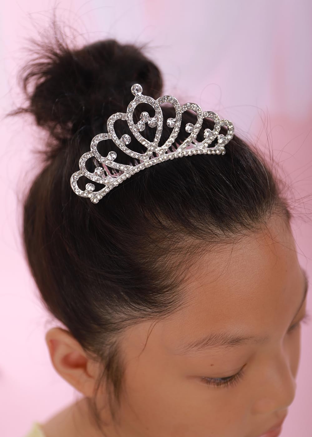 Side angle of the JWICOS small crown hair accessory emphasizing the built-in comb attachment.