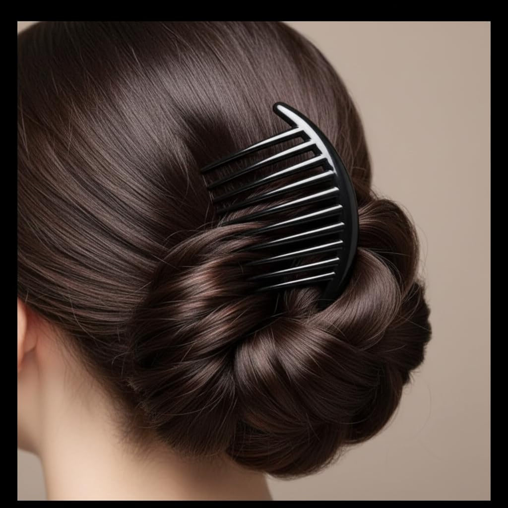 Tatuo premium lightweight plastic French twist combs for non slip daily hair styling