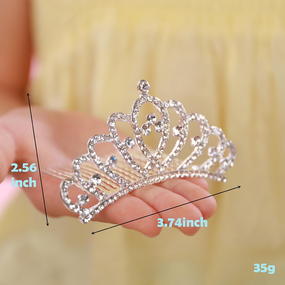 Close-up detail of the sparkling crystals and alloy base on the JWICOS silver tiara.