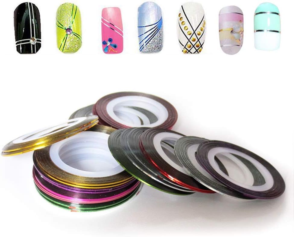 Sluswallow 30 Pieces Nail Striping Tape lifestyle nail art arrangement