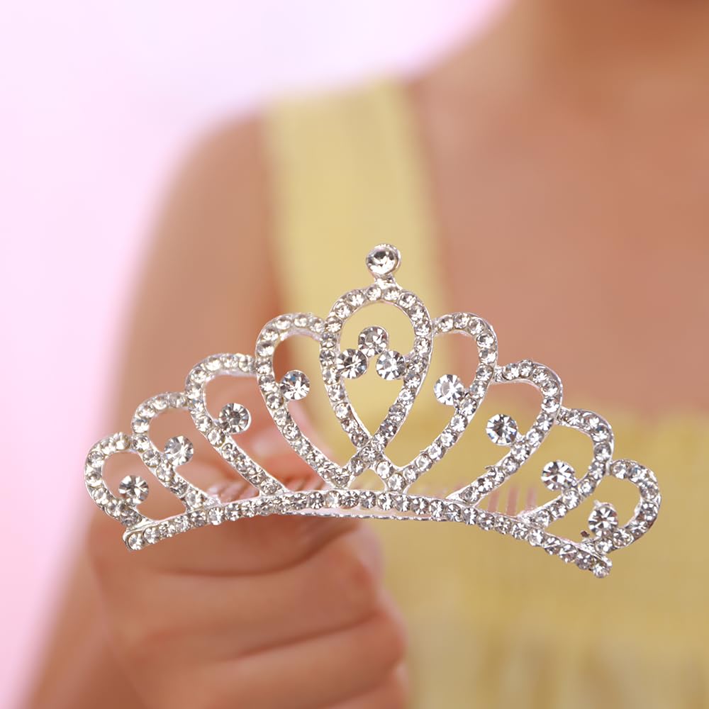 JWICOS mini princess crown displayed to showcase its compact size and lightweight structure.